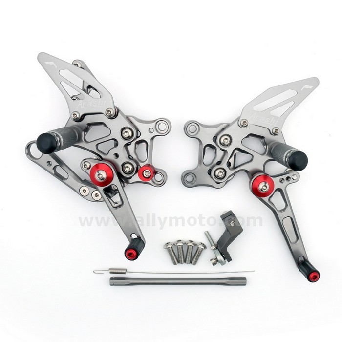 74 Cnc Racing Footrest Rearsets Rear Set Foot Pegs Aprilia Rsv4 2009-2011 Gray@2